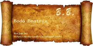Bodó Beatrix névjegykártya